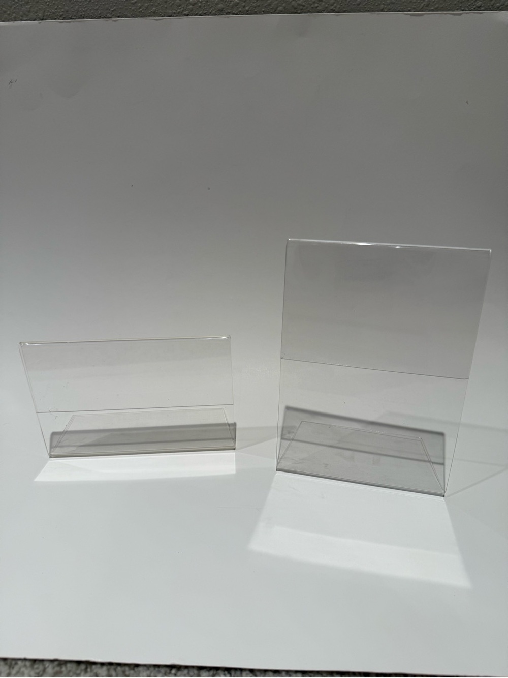 Set of 2 Clear Acrylic Sign Holders Tabletop Display Stands